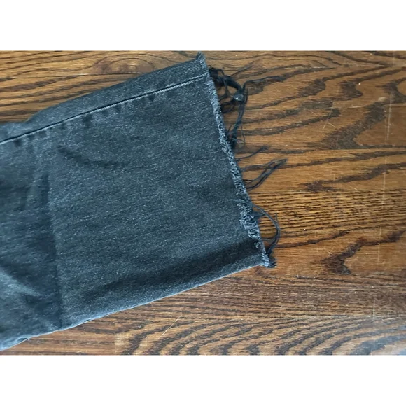 Women's Denim Forum Black The Farrah High Rise Wide Leg Jeans Size 24 - Picture 2 of 12